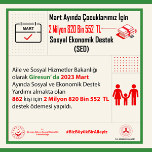 Giresun Aile ve Sosyal Hizmetler İl Müdürlüğü 2023 Mart Ayı Ödemeleri - fotoğraf 1
