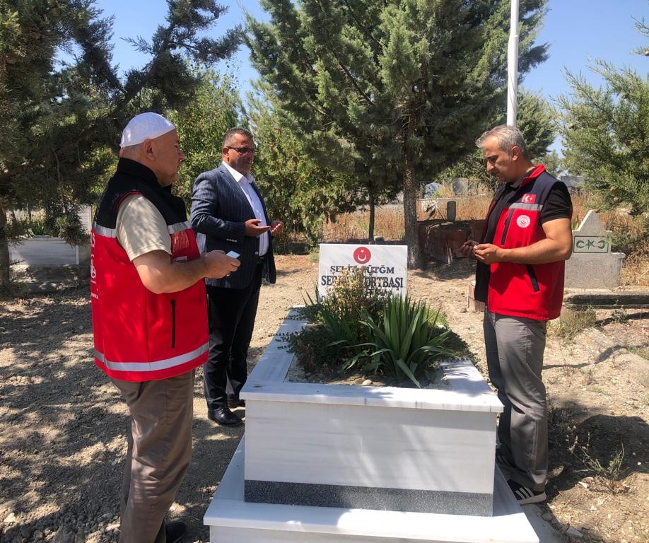 Jandarma Üsteğmen Serhat YURTBAŞI'NIN, Şehadetinin Sene-i devriyesinde kabri başında dualar ettik.