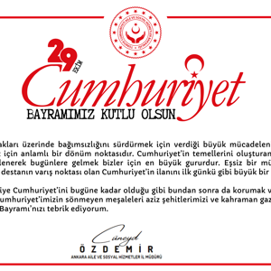 İl Müdürümüz Sayın Cüneyd ÖZDEMİR’in '29 Ekim Cumhuriyet Bayramı' Mesajı - fotoğraf 1