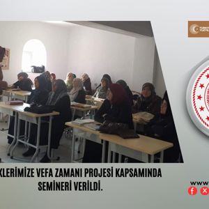 Büyüklerimize Vefa Zamanı Projesi Kapsamında Semineri Verildi… - fotoğraf 1