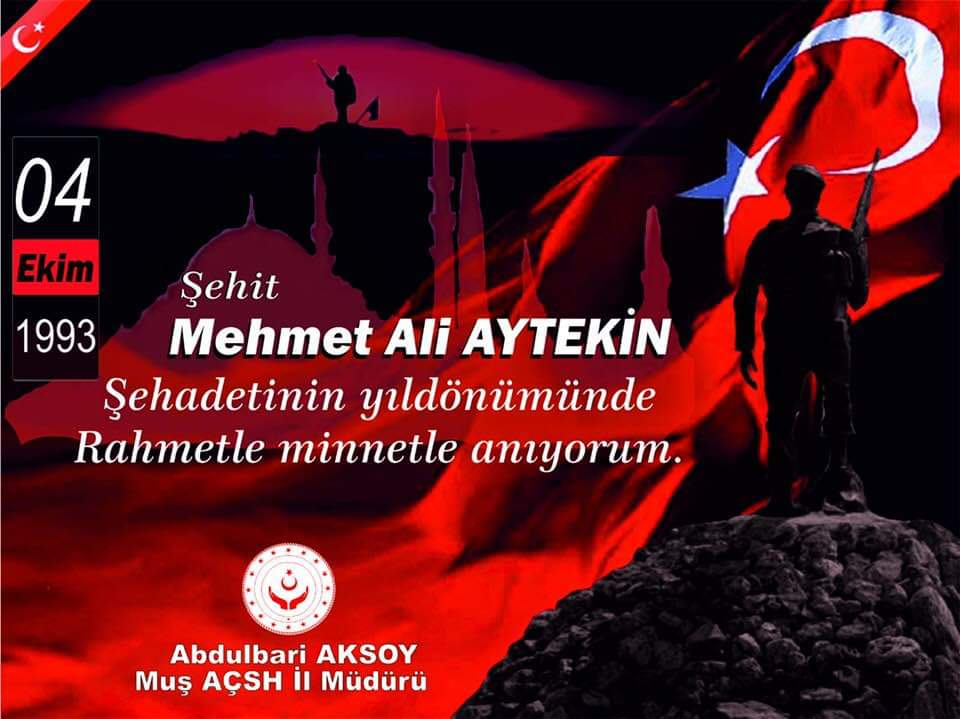 Şehidimizi Şehadetinin yıldönümünde Rahmetle minnetle anıyorum