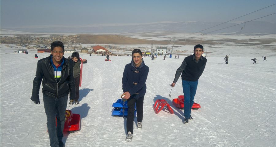 Çocukların kayak heyecanı