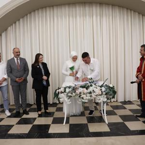 Evlenecek Gençlerin Desteklenmesi Projesi”nden yararlanan İrem & Emirhan çiftinin Nikah Töreni - fotoğraf 1