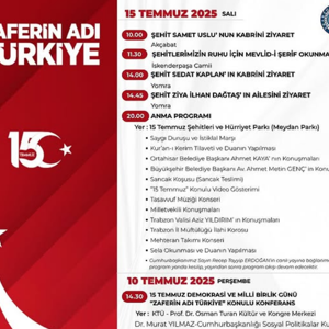15 Temmuz Demokrasi ve Millî Birlik Günü dolayısıyla düzenlenecek anma programına tüm halkımız davetlidir. - fotoğraf 1