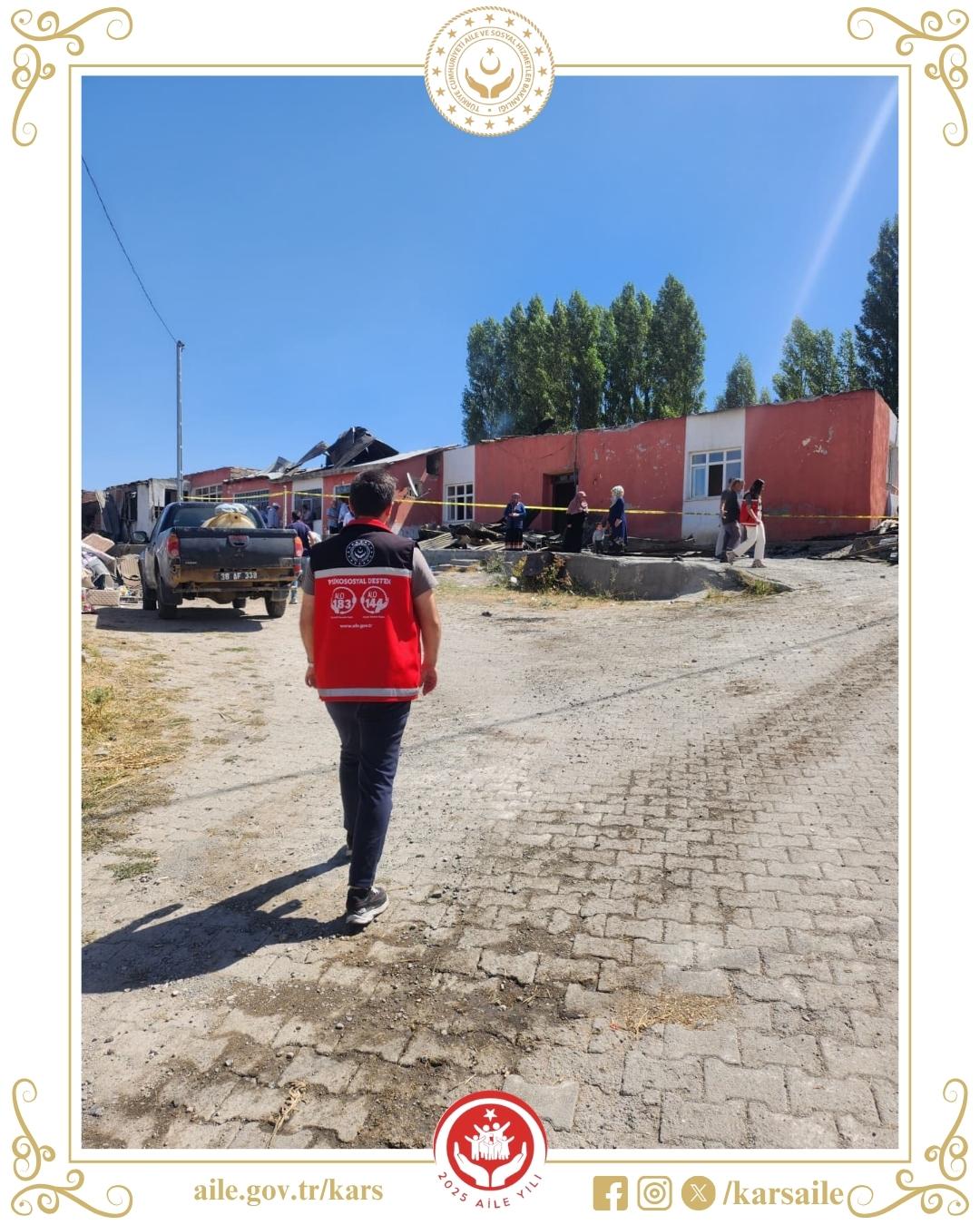 📍 Sarıkamış Kurbancayır Köyünde Yangın Sonrası Psiko-Sosyal Destek