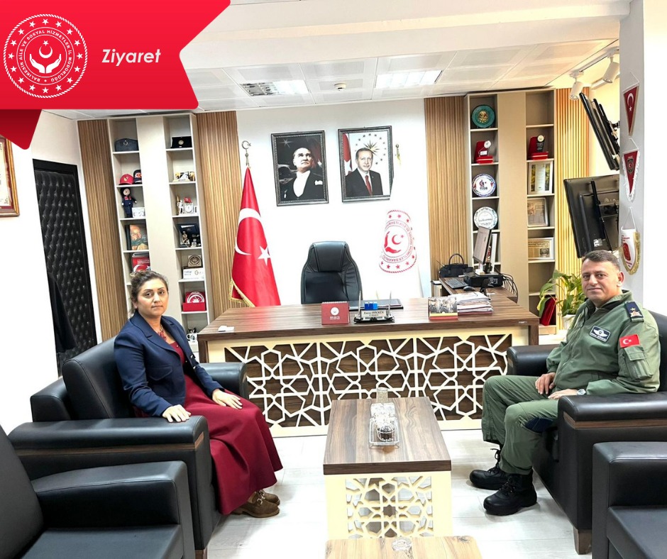Garnizon ve 9’uncu Ana Jet Üssü Komutanı Hv. Plt. Tuğg. Sayın Gökhan GÜRAKAR, İl Müdürümüz Sayın Emine BÖÇKÜN'ü makamında ziyaret etti