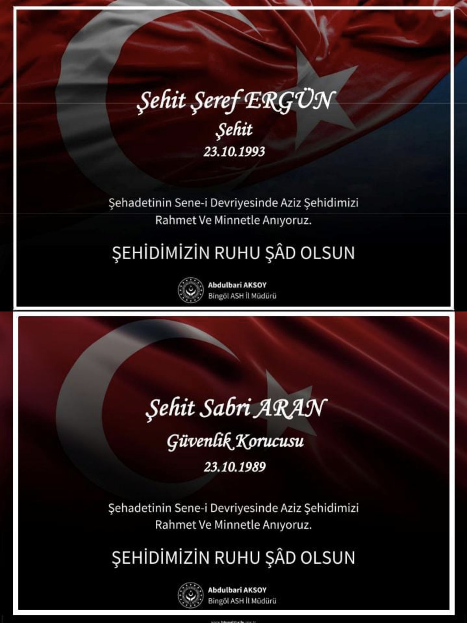 Sene_i devriyelerinde şehitlerimizi rahmet ve minnet ile yad ediyoruz. Ruhları şad mekanları cennet olsun.     