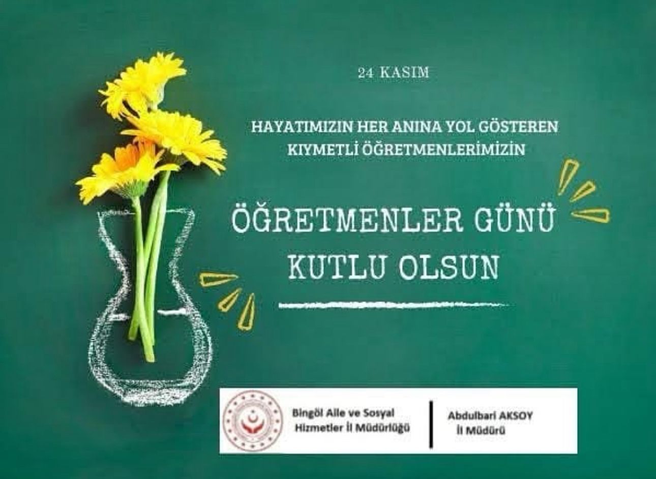Geleceğimizi inşa eden tüm öğretmenlerimizin 24 Kasım Öğretmenler Günü’nü kutluyorum.