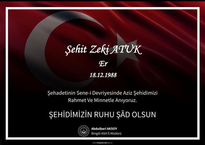 Şahedetinin sene-i devriyesinde şehidimize rahmet diliyoruz. Mekanı cennet makamı Âli olsun.       