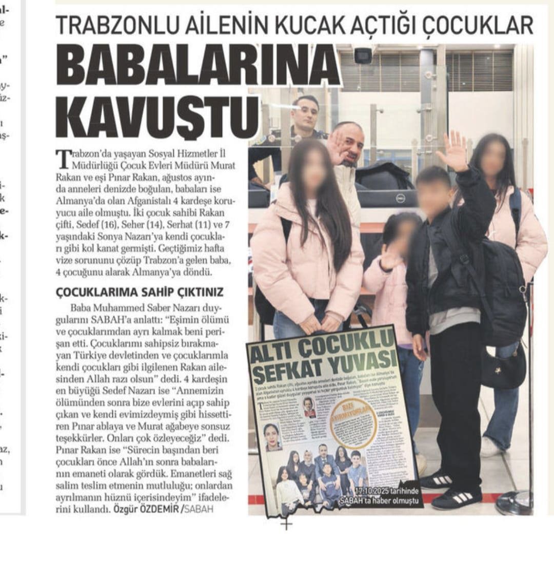 Trabzonlu Ailenin Kucak Açtığı Çocuklar Babalarına Kavuştu. - fotoğraf 1