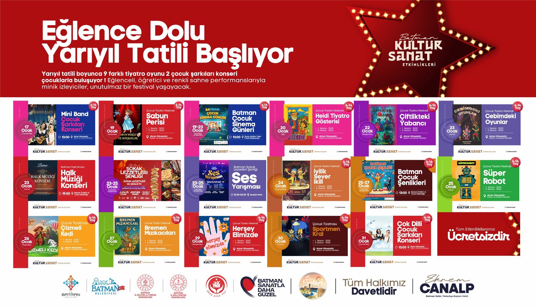 Batman’da yarıyıl tatili başlıyor, sahne ışıkları çocuklar için yanıyor! 