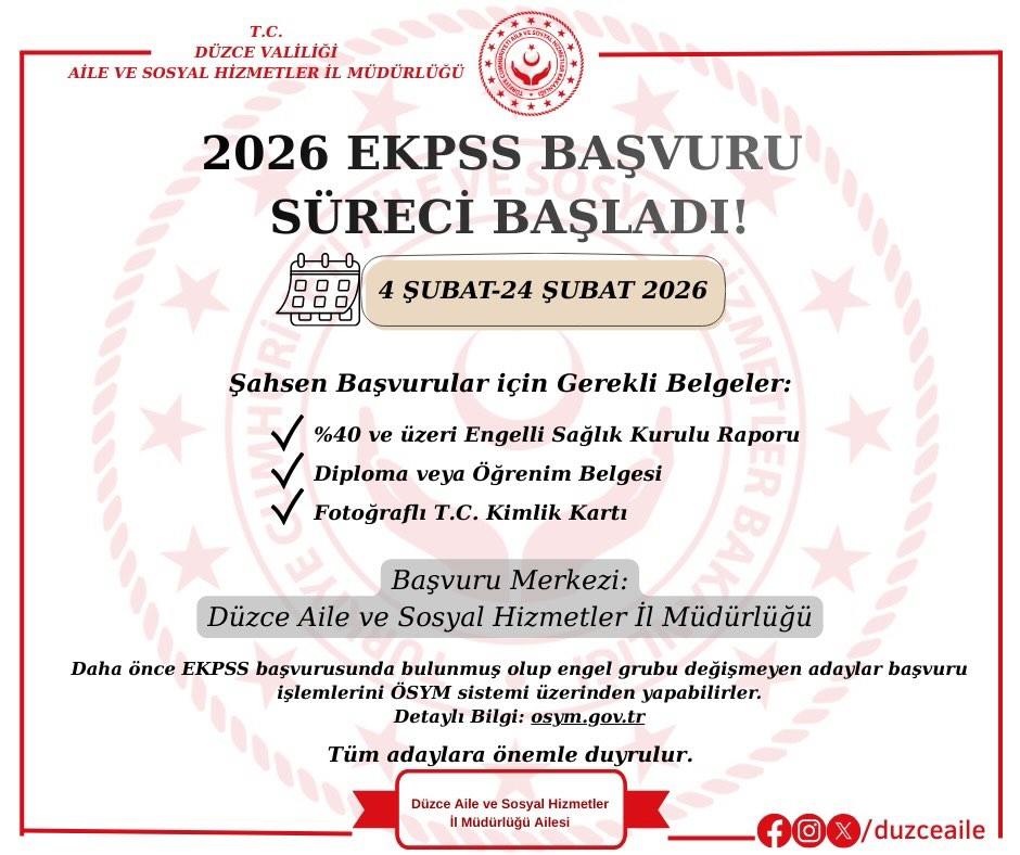 2026 EKPSS Başvuru Süreci Başladı.