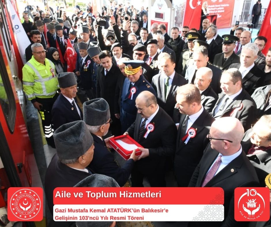Gazi Mustafa Kemal ATATÜRK'ün Balıkesir'e Gelişinin 103'ncü Yıl Dönümü Tren Garı'nda Düzenlenen Törenle Kutlandı