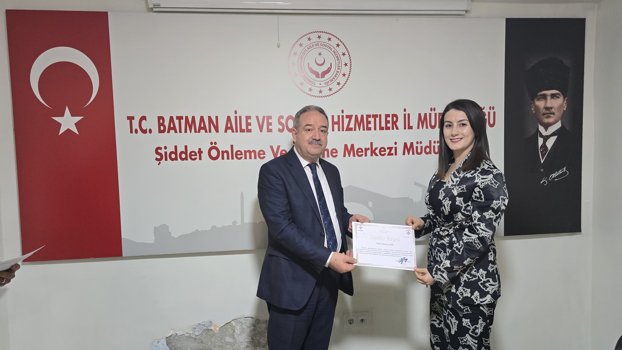 "Teşekkür Belgesi"