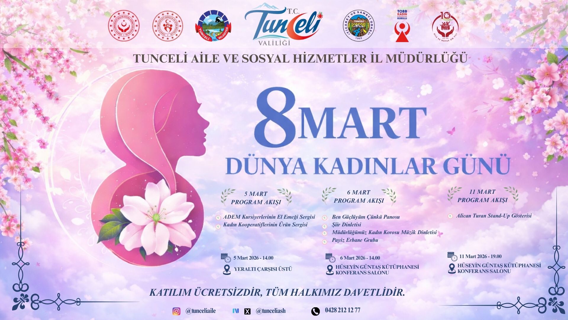 8 Mart Dünya Kadınlar Günü Etkinlikleri Tunceli’de Birlikte Kutlanıyor