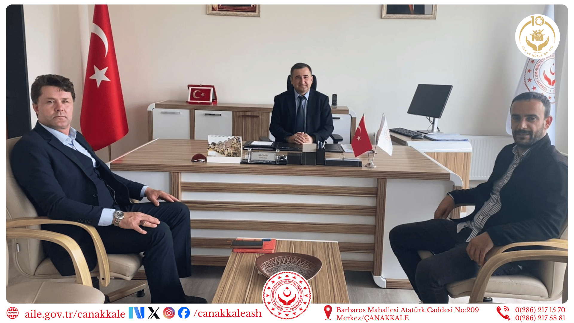 Öz Büro-İş Sendikası Aile Merkez Şubesi’nden İl Müdürümüz Ali ÖMÜT’e Ziyaret