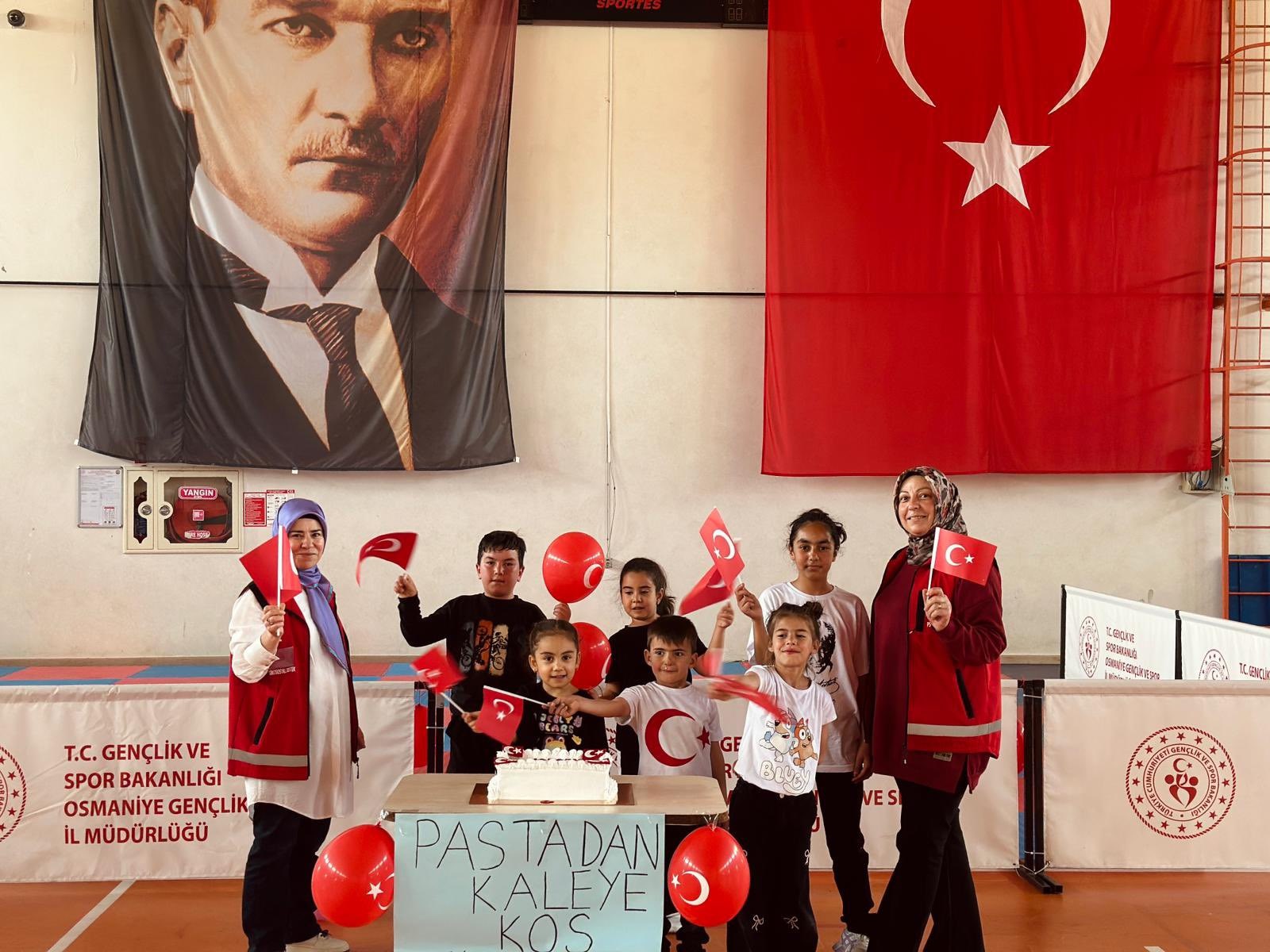 Bahçe Sosyal Hizmet Merkezi Müdürlüğü Şehit Yakınları ve Gaziler Birimi 23 Nisan Ulusal Egemenlik ve Çocuk Bayramı kapsamında düzenlenen “Pastadan Kaleye; Koş Eğlenceye” temalı etkinlik ile  çocuklarımızla birlikte keyifli vakit geçirdiler.