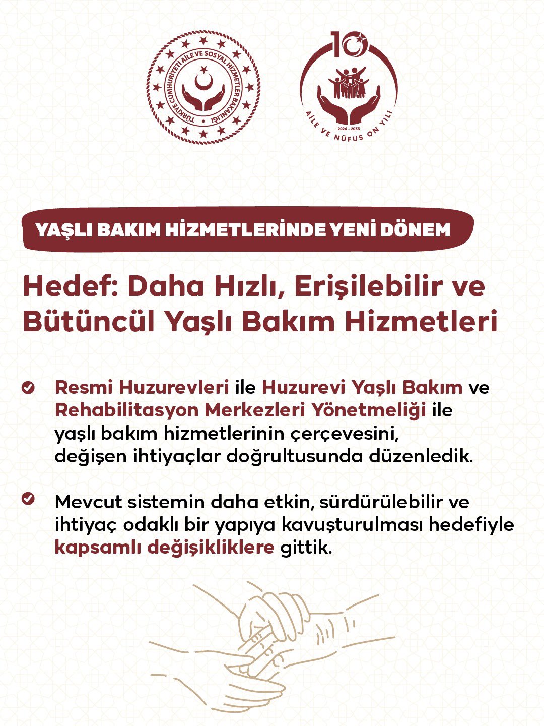 Yaşlı Bakım Hizmetlerinde Yeni Dönem