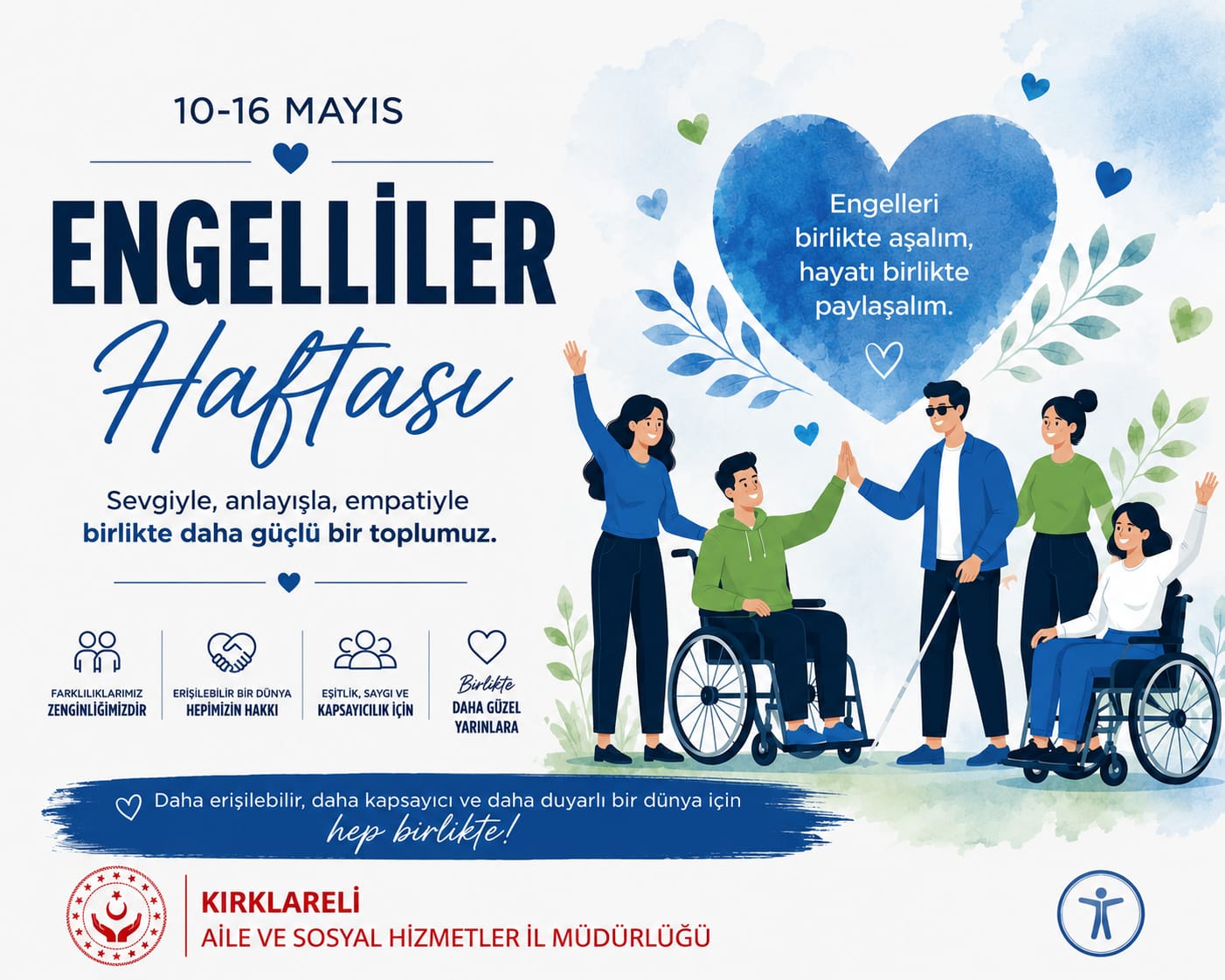 Kırklareli Aile ve Sosyal Hizmetler İl Müdürü Bilgin Özbaş' ın 10-16 Mayıs Engelliler Haftası Mesajı