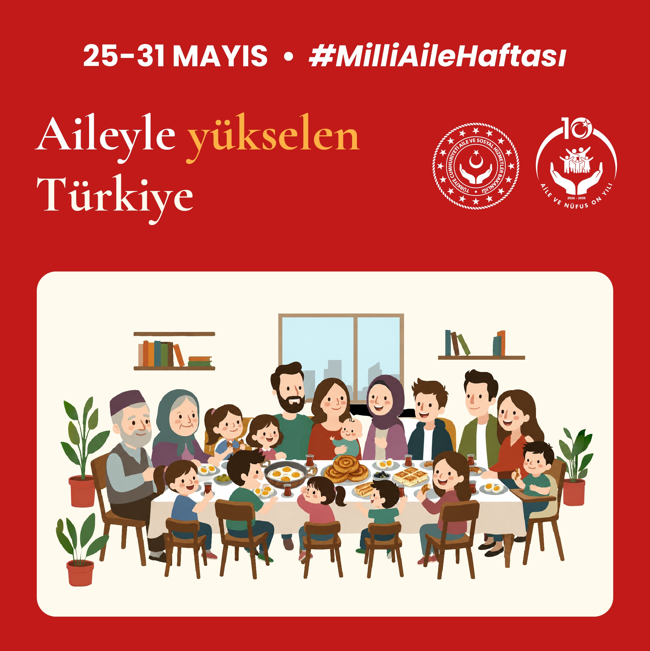Nesillerle büyüyen, nüfusla yükselen Türkiye!  Büyük Türkiye ailemizin  Milli Aile Haftası kutlu olsun.