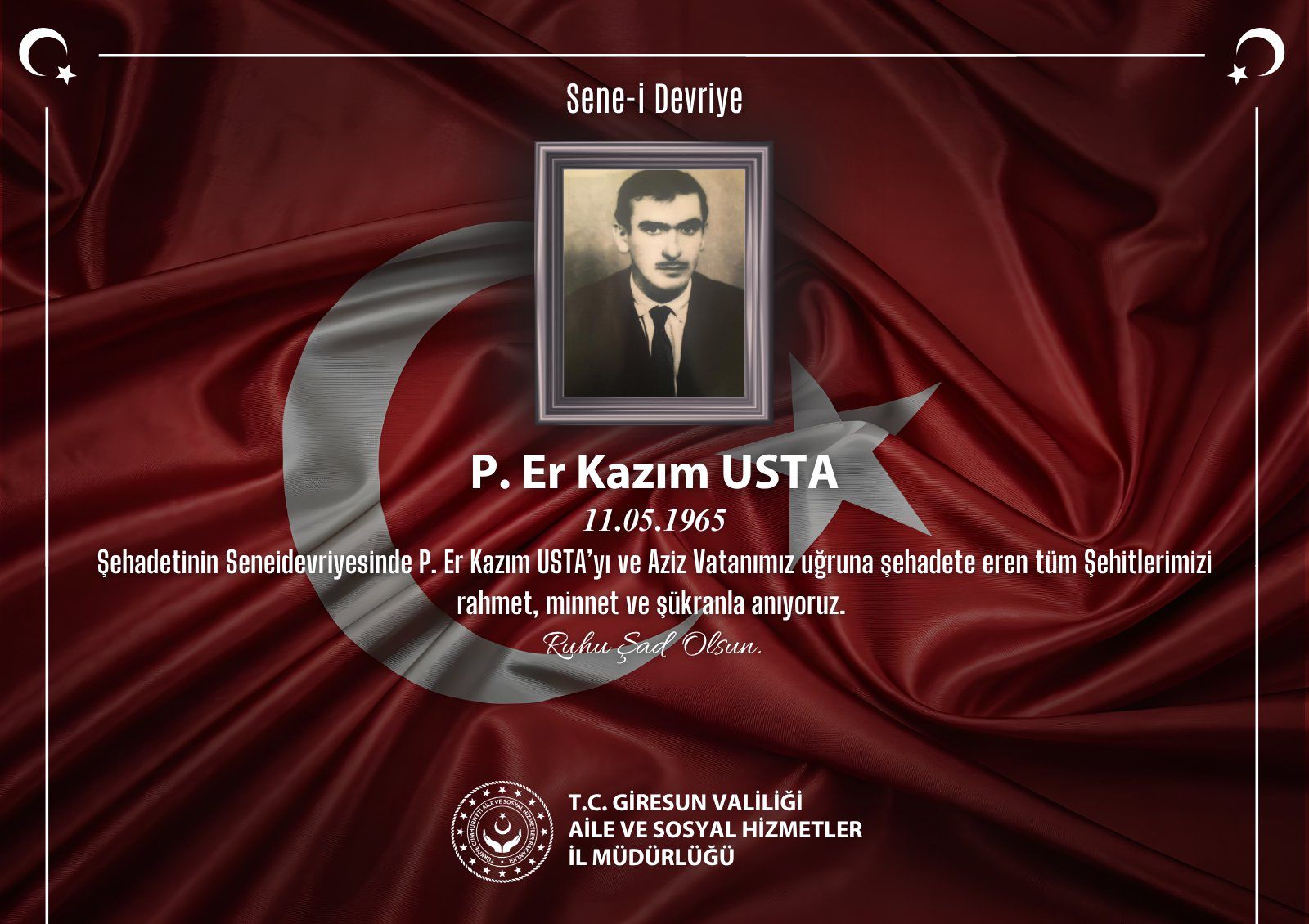 Kahraman Şehidimiz J. Onb. KAZIM USTA’yı Saygı, Rahmet ve Minnetle Anıyoruz