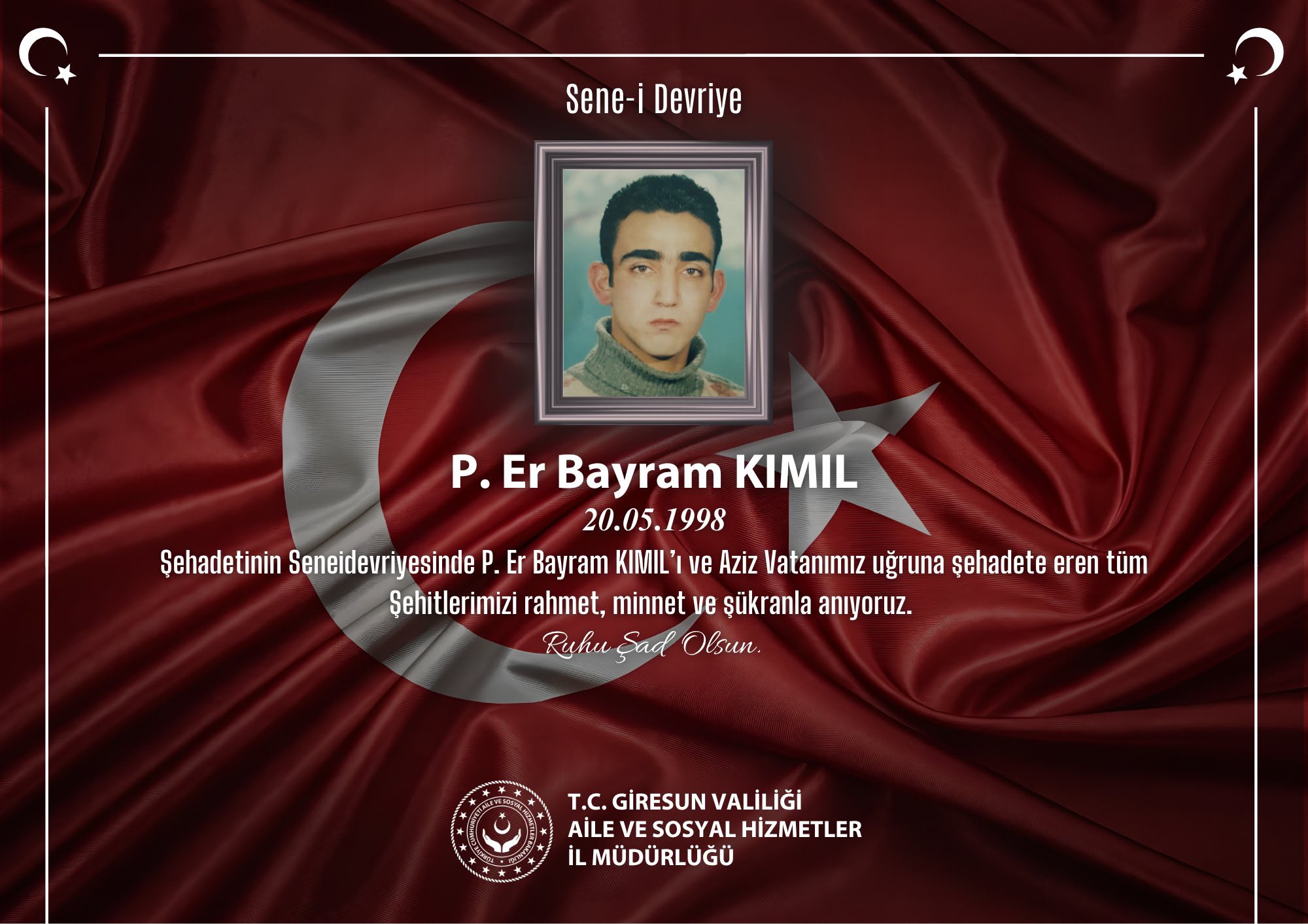 Şehadetinin Sene-i Devriyesinde P. Er Bayram KIMIL’i Rahmet ve Minnetle Anıyoruz
