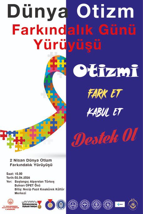 Dünya Otizm Farkındalık Yürüyüşü’ne Davet