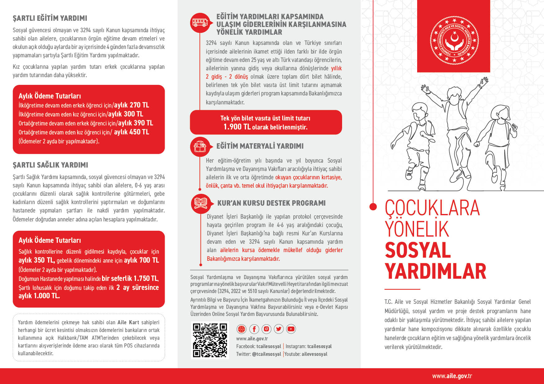 Çocuklara Yönelik Sosyal Yardımlar Broşürü