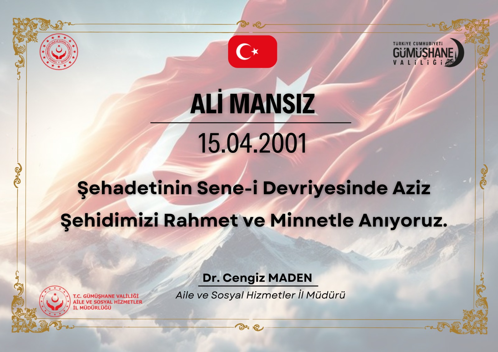 Şehadetinin Sene-i Devriyesinde Aziz Şehidimizi Rahmet ve Minnetle Anıyoruz 