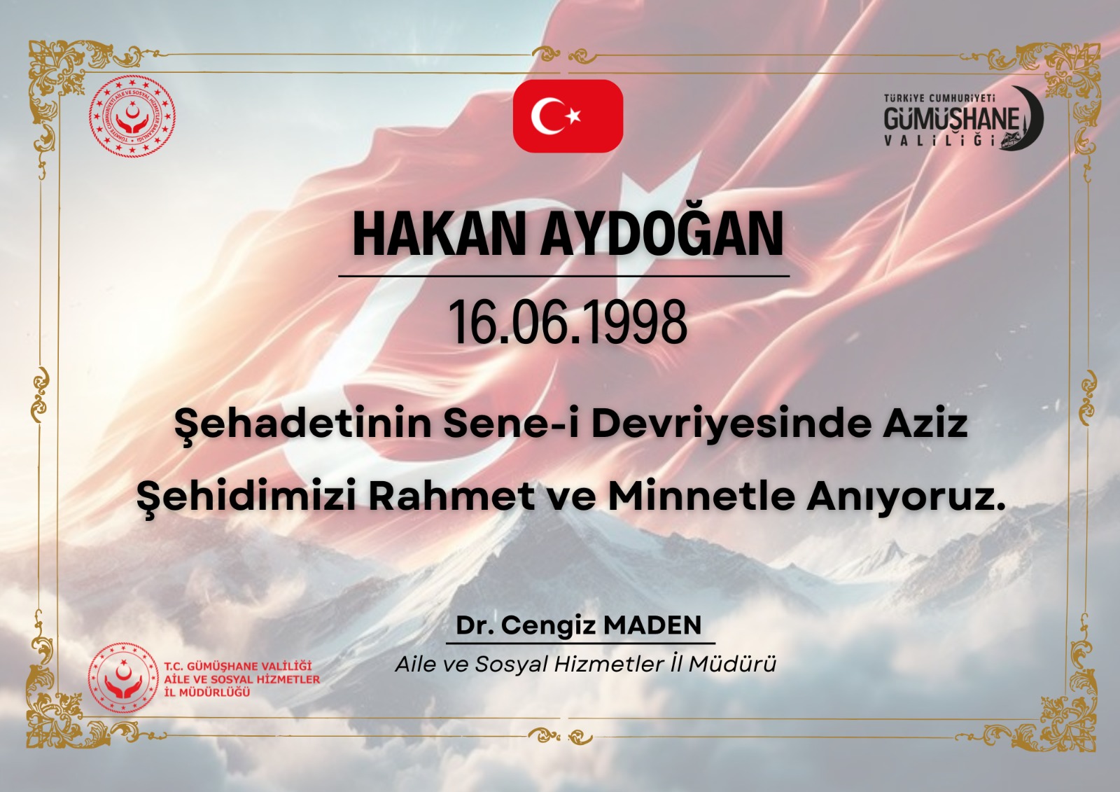 Şehadetinin Sene-i Devriyesinde Aziz Şehidimizi Rahmet ve Minnetle Anıyoruz 