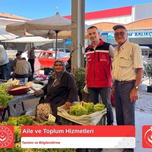 Sındırgı Cumartesi Pazarı’nda Sosyal Hizmetlerimize Yönelik Bilgilendirme Çalışması - fotoğraf 1