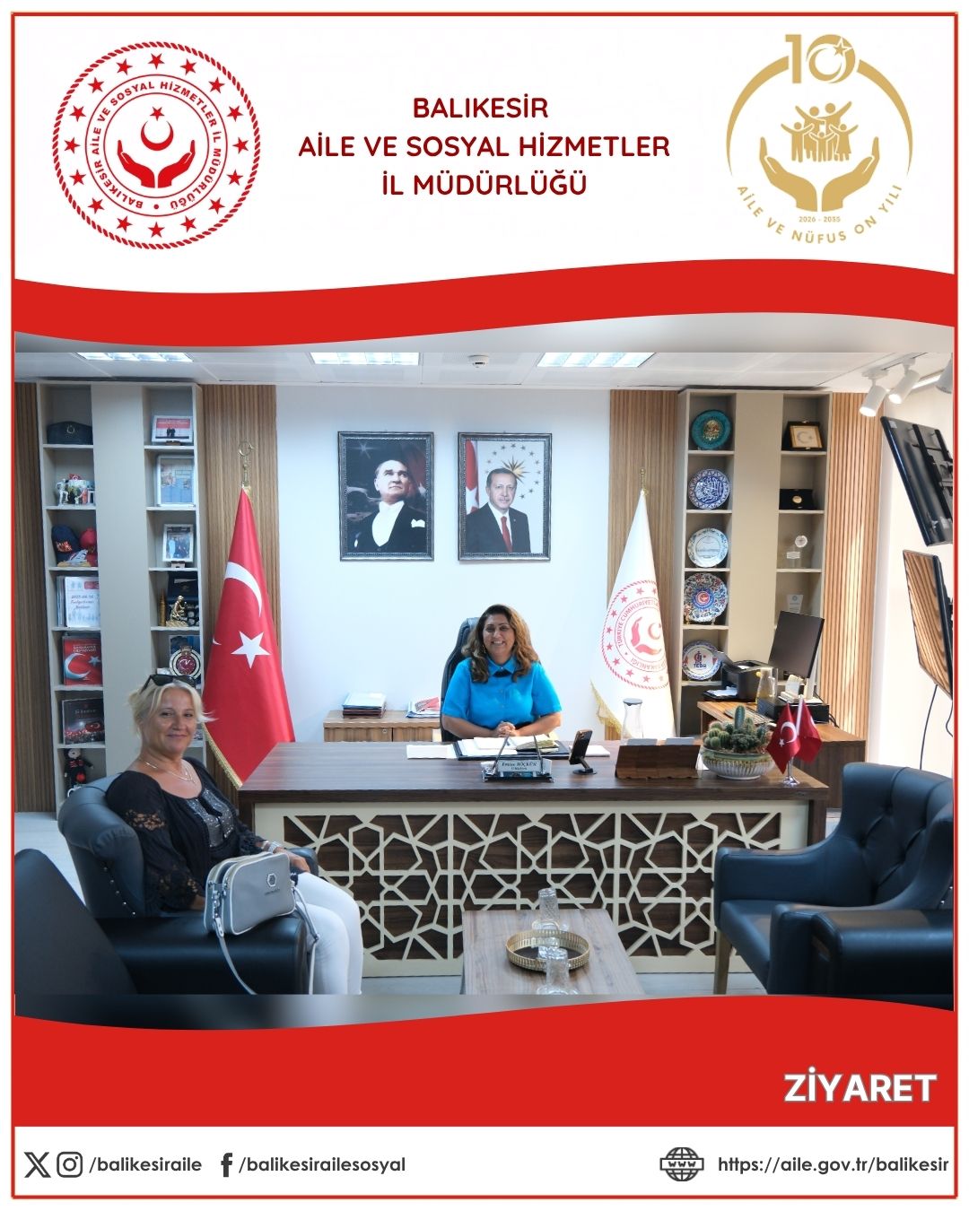 Arka Basketbol Müdürü Sayın Sibel SARILAR İl Müdürümüz Sayın Emine BÖÇKÜN’ü Makamında Ziyaret Etti