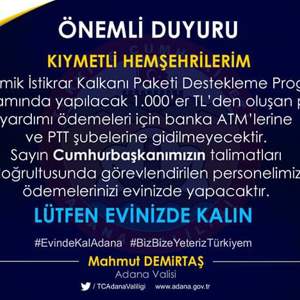 “Ekonomik İstikrar Kalkanı Paketi Destekleme Programı” Kapsamında Yapılacak Yardımlar Hakkında Adana Valiliğimizin Açıklaması - fotoğraf 1