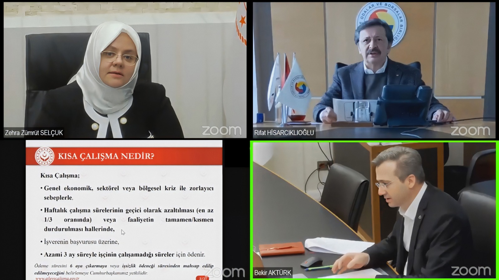 Bakanımız Selçuk, "Kısa Çalışma Ödeneği Bilgilendirme Webinarı"na Katıldı