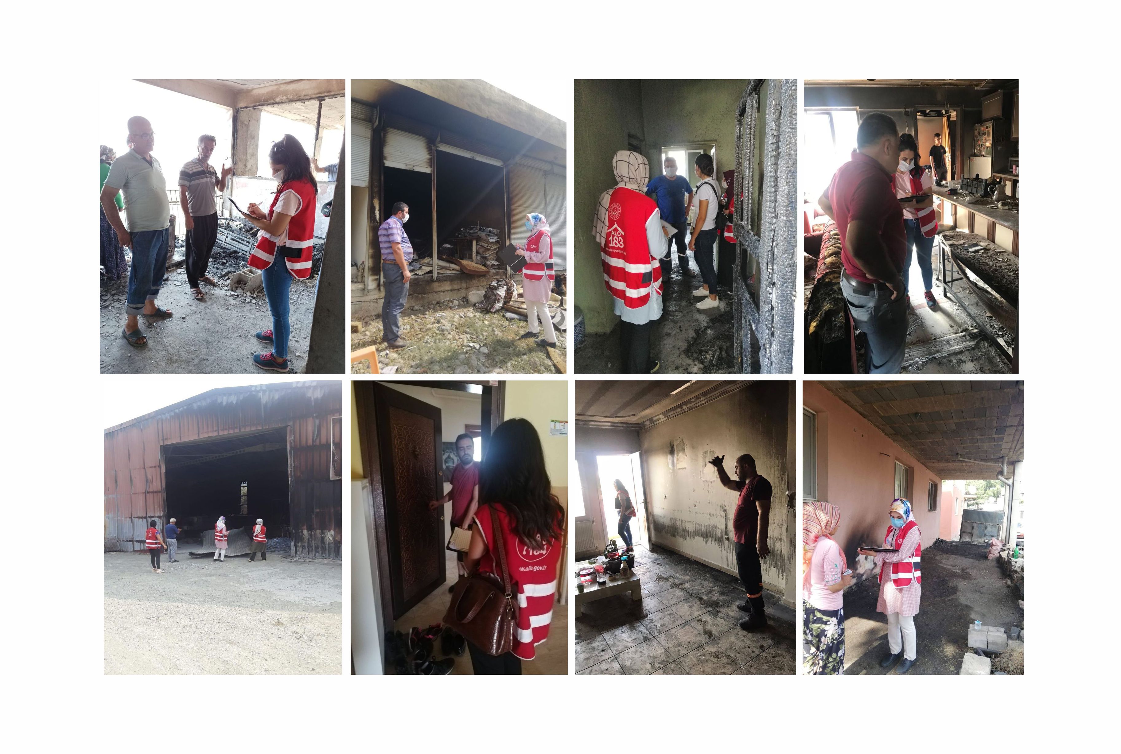 Meslek Elemanlarımız Tarafından Yangından Etkilenen Vatandaşlarımıza Hane Ziyaretleri Gerçekleştirildi.