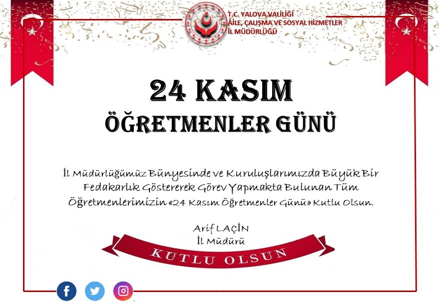 24 Kasım Öğretmenler Günü Kutlu Olsun