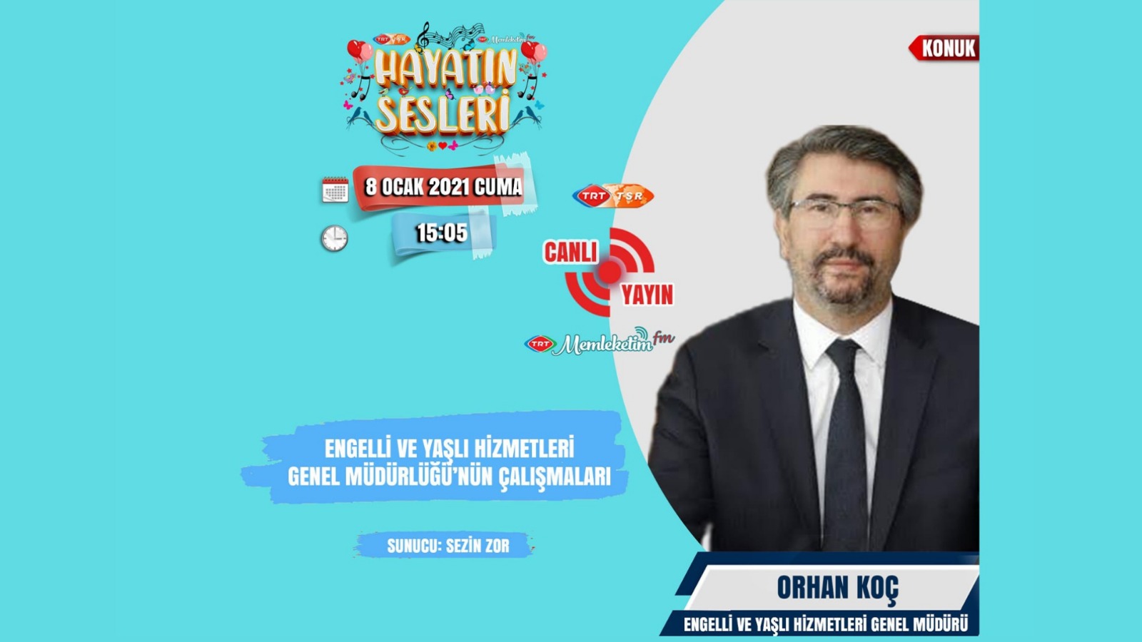 Guest of TRT Turkey's Voice Radio Uzm. Dr. Orhan KOÇ explained the mission of the General Directorate of Disability and Elderly Services during the Pandemic Process