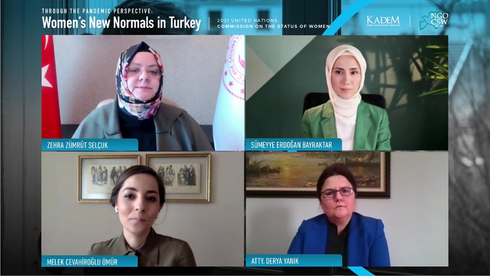 Bakan Selçuk, KADEM Tarafından Düzenlenen “Pandemi Perspektifinden: Türkiye'de Kadınların Yeni Normali” Etkinliğine Katıldı