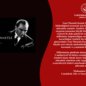 İl Müdürümüz Muhammet MERMER’in ‘‘10 Kasım Atatürk’ü Anma Günü’’ Mesajı - fotoğraf 1