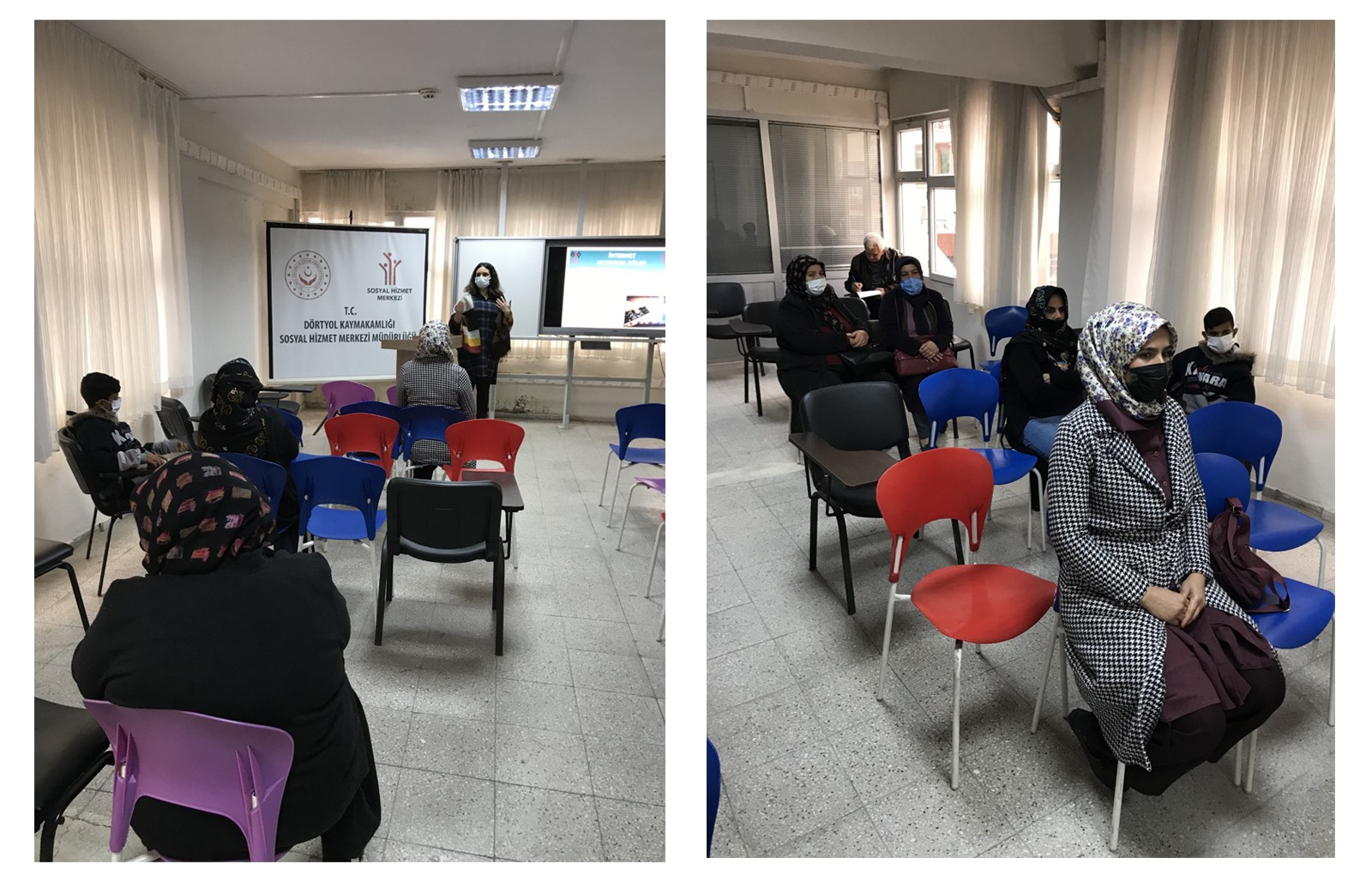 Dörtyol Sosyal Hizmet Merkezi Müdürlüğü tarafından Danışmanlık  Hizmetinden yararlanan ailelere “Bilinçli Medya Kullanımı ve Çocuk Gelişimi” konulu seminer verildi.