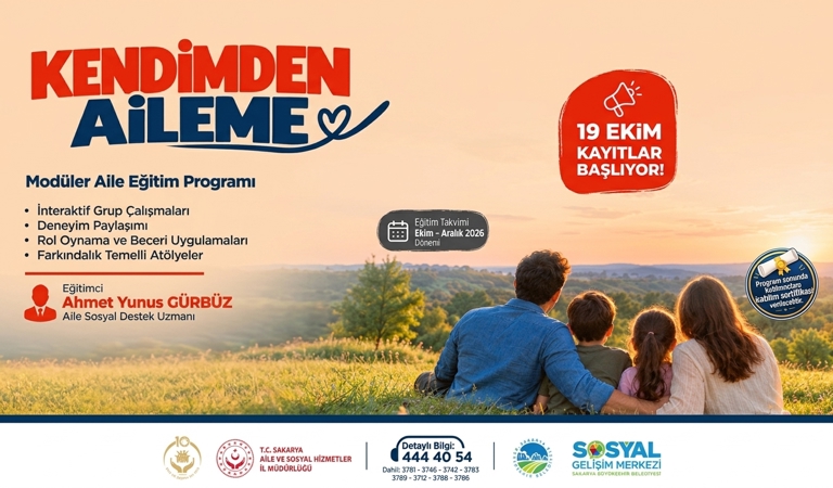 Kendimden Aileme" Modüler Aile Eğitim Programı Başvuruları Devam Ediyor!