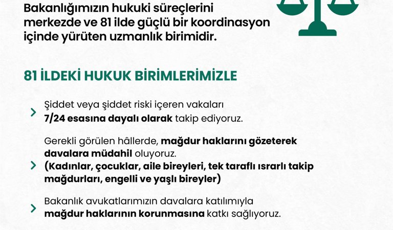 Hukuk Hizmetleri Genel Müdürlüğü, Merkez Ve 81 İlde Hukuki Süreçleri Koordine Ediyor